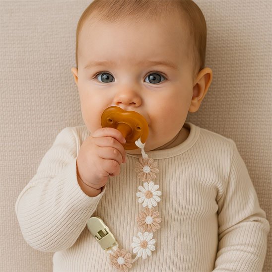 Attache tetine fleurie