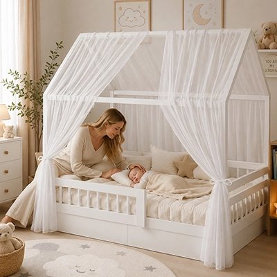 Ciel de lit enfant blanc