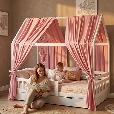 Ciel de lit rose