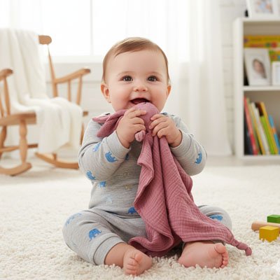 Doudou lapin rose foncé