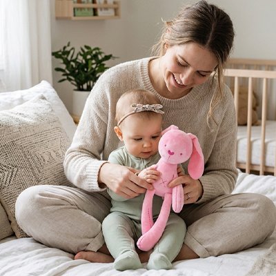 Doudou lapin rose
