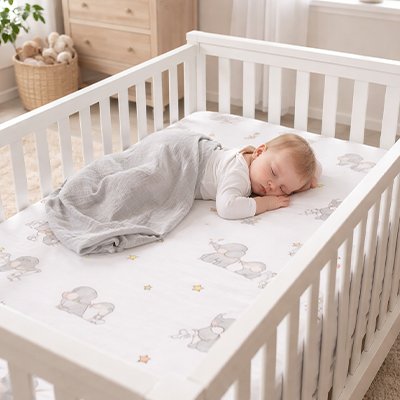 Drap housse lit bébé blanc