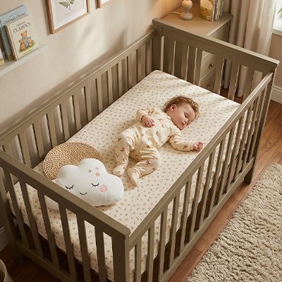 Drap housse lit bebe petit ours