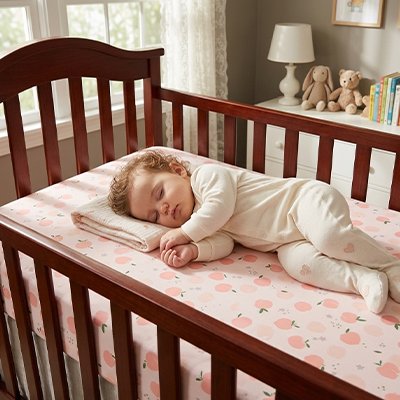 Drap housse lit bebe pomme