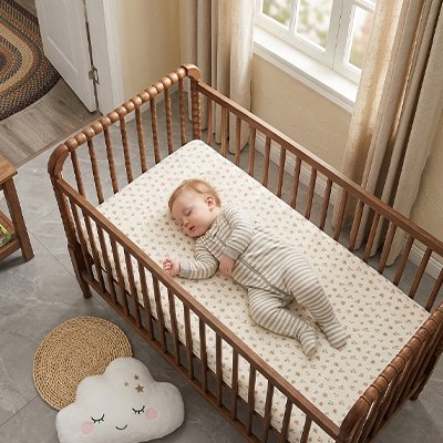 Drap housse lit de bébé 