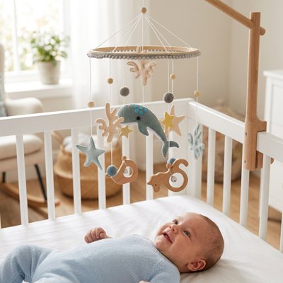 Mobile bebe en bois