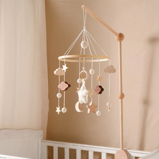 Mobile bébé musical en bois