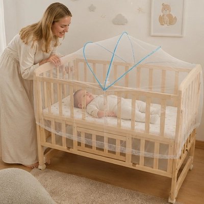 Moustiquaires lit bebe blanc