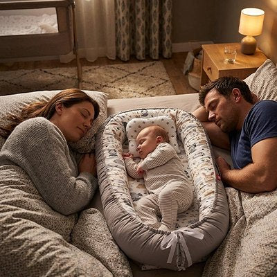 Reducteur de lit bebe entre les deux parents