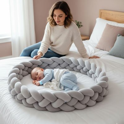 Tresse de lit | Scandinave Gris - Univers Bébé Doux